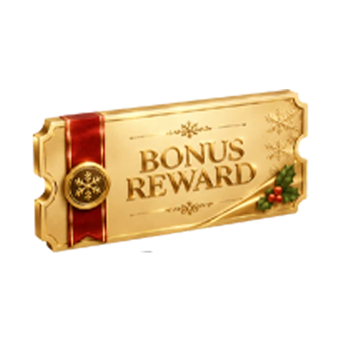 Gold Christmas bonus reward ticket